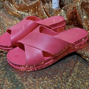 Sun + Stone Pink Cross-Band Sandals
